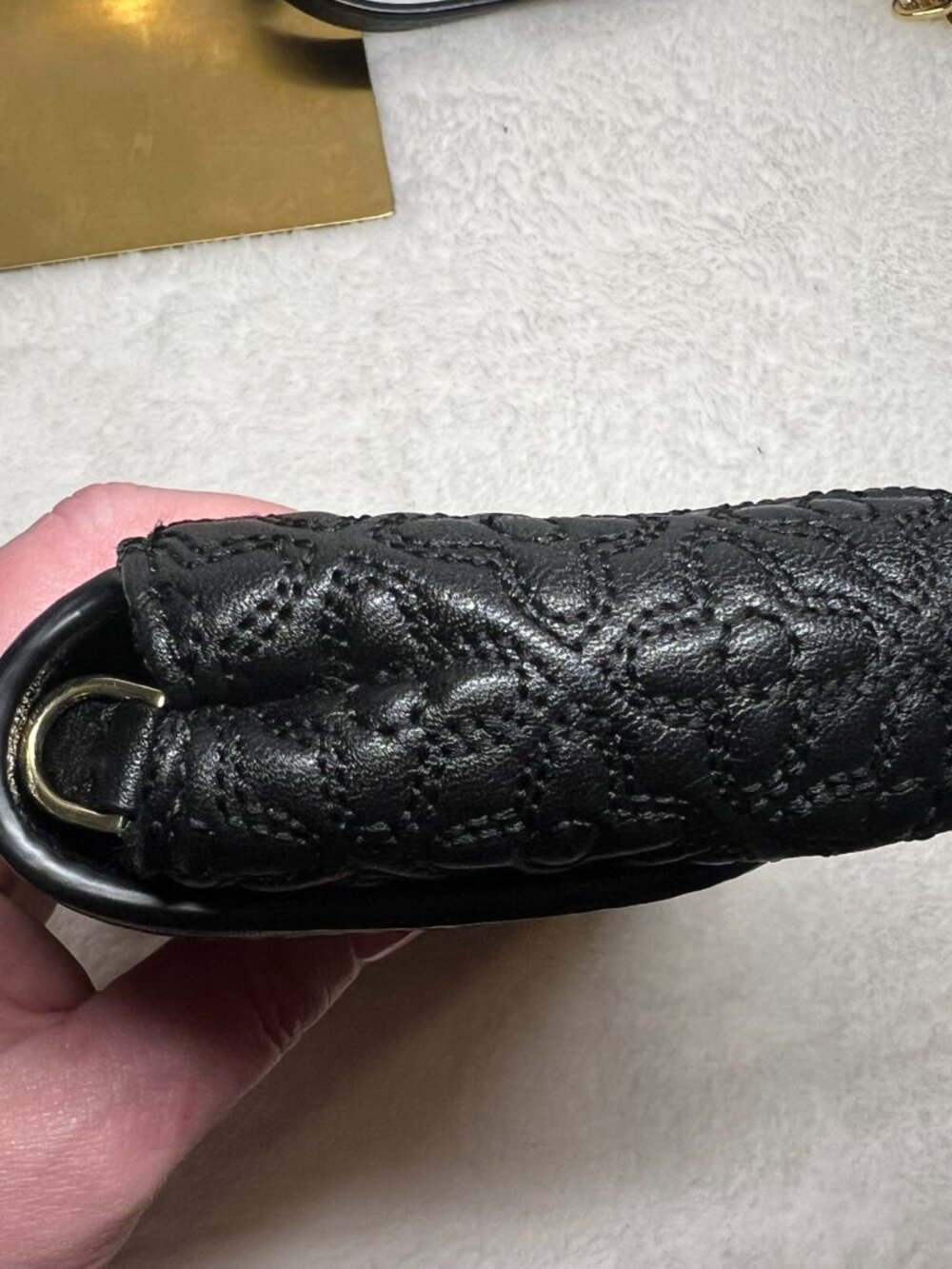 Tory Burch Black Bryant Quilted Black Leather Small Crossbody Bag EUC - Picture 7 of 9